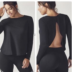 Fabletics Millie Open Back Long Sleeve Top Large